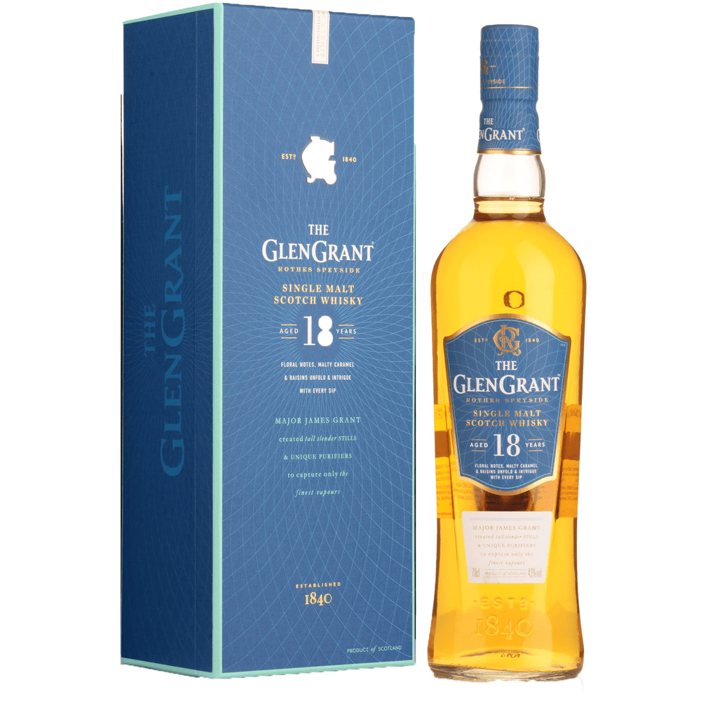 Glen Grant Scotch 18 Year Single Malt Scotch Whisky.