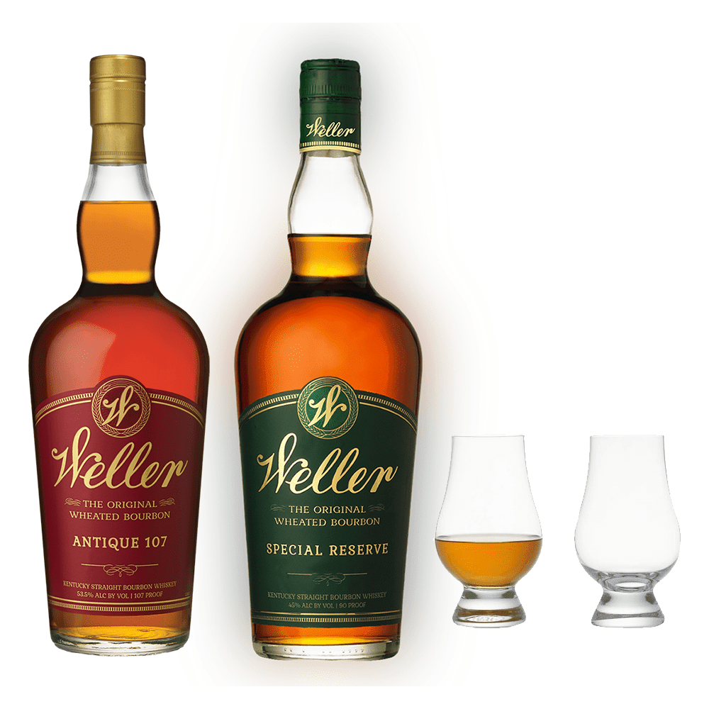 Weller 107 Antique, Weller Special Reserve Bourbon & Glencairn Glass Set