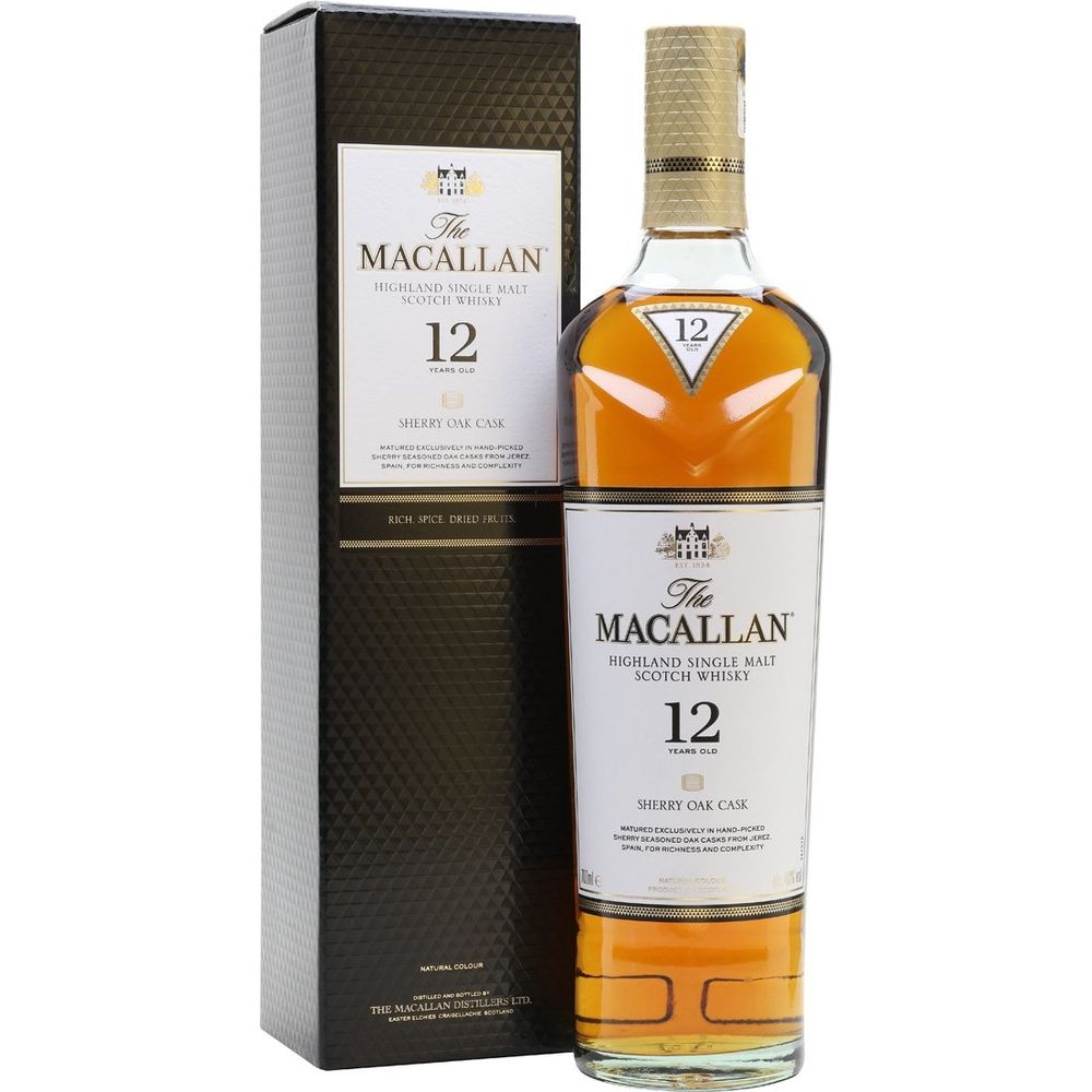 Macallan Sherry Oak Scotch Single Malt 12 Year – Bourbon Central