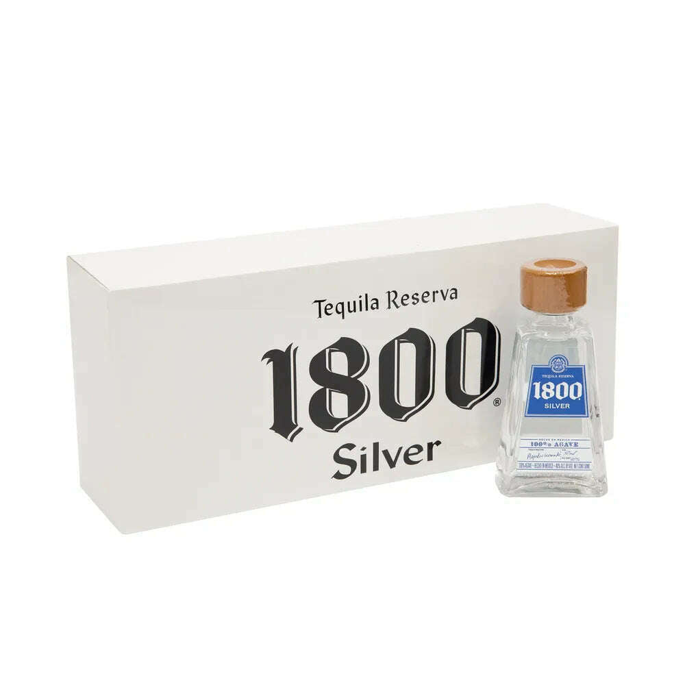 1800 Silver Tequila 10 x 50ml | Mini Alcohol Bottles:Bourbon Central