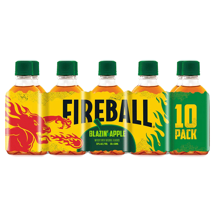 Fireball Blazin' Whiskey 10 x 50ml | Mini Alcohol Bottles