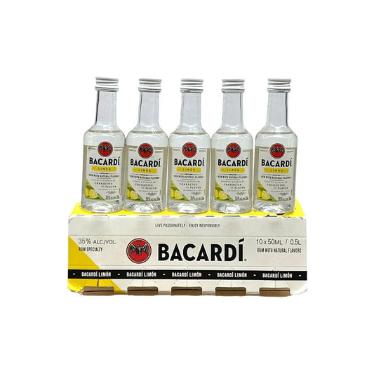 Bacardi Limon Rum 10 x 50ml | Mini Alcohol Bottles:Bourbon Central