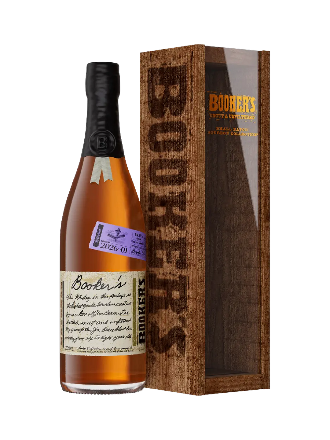 Booker's Bourbon Big Easy Batch 2026-01, $98.99 — premium bourbon gift pick, normalized editorial product photo, Bourbon Central