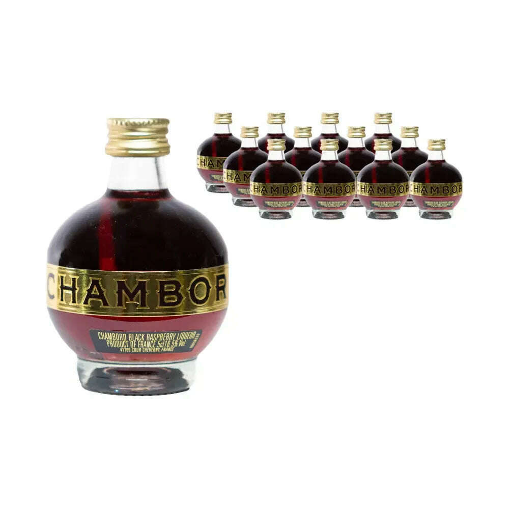 Chambord Black Raspberry Liqueur 12 x  50ml | Mini Alcohol Bottles:Bourbon Central