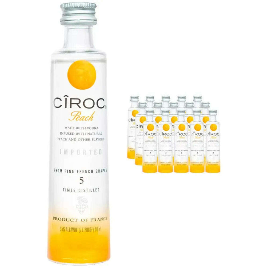 Ciroc Peach Vodka 15 x 50ml | Mini Alcohol Bottles:Bourbon Central