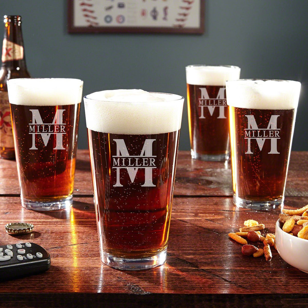 Etched Pint Glass Set - 4 Piece