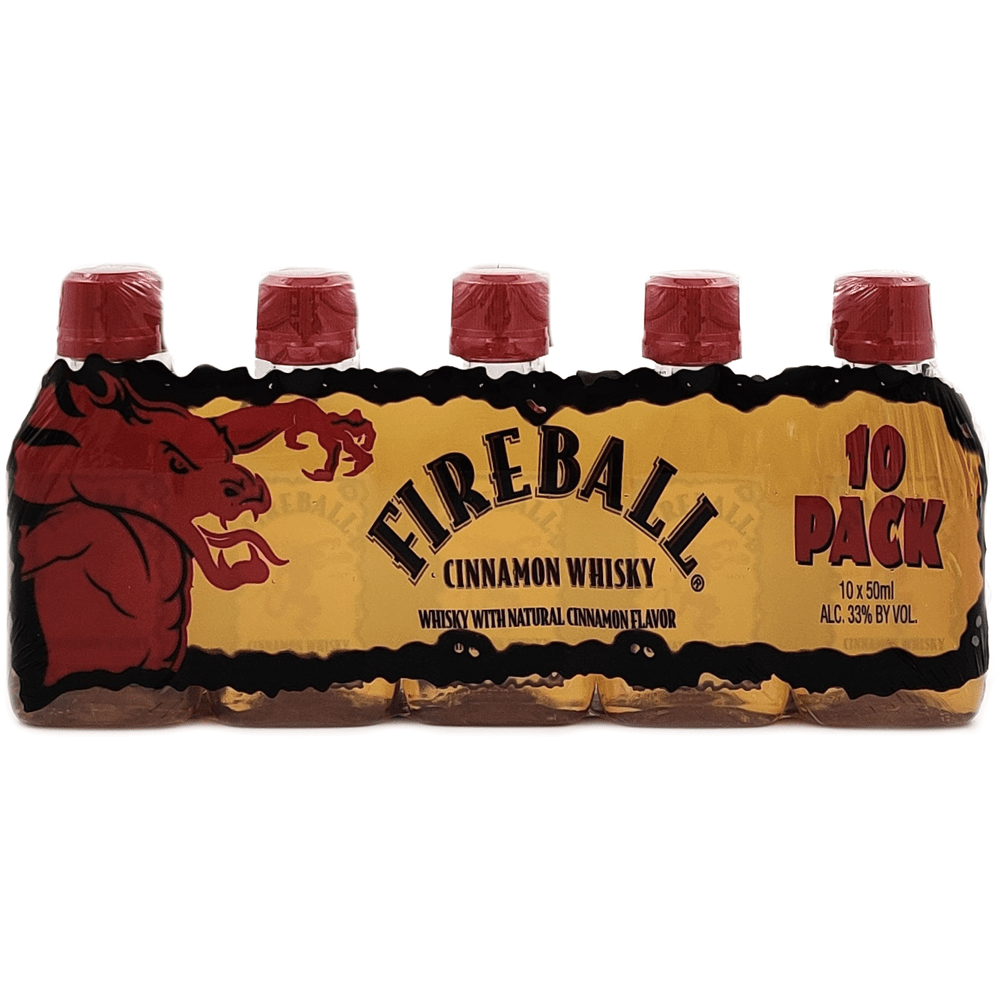 Fireball Cinnamon Whiskey 10 x 50ml | Mini Alcohol Bottles:Bourbon Central