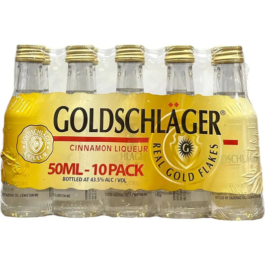 Goldschlager Cinnamon Schnapps 10 x 50ml | Mini Alcohol Bottles:Bourbon Central