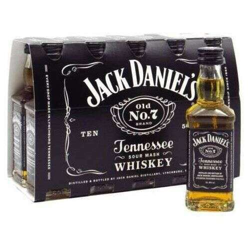 Jack Daniel's Tennessee Whiskey 10 x 50 ml | Mini Alcohol Bottles:Bourbon Central