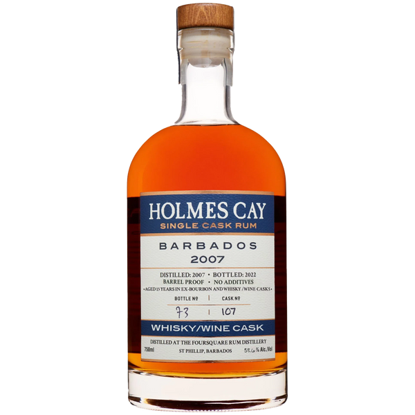 Holmes Cay 15 Years Old Barbados Foursquare 2007 Whiskey/Wine Cask Single Cask Rum Barrel Proof