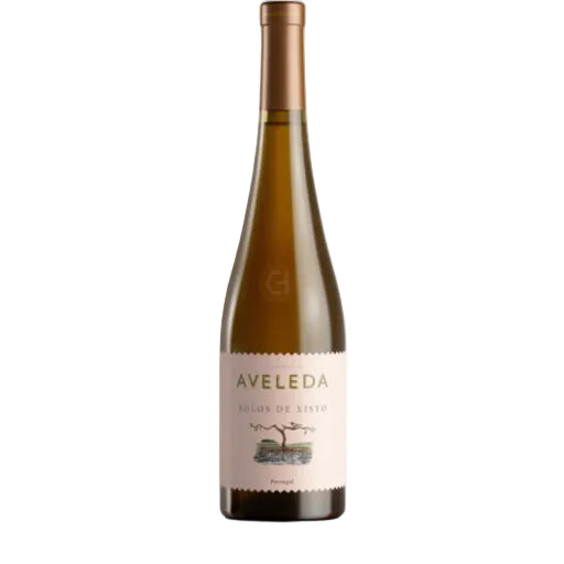 Wine bottle with 'Aveleda' label on a white background