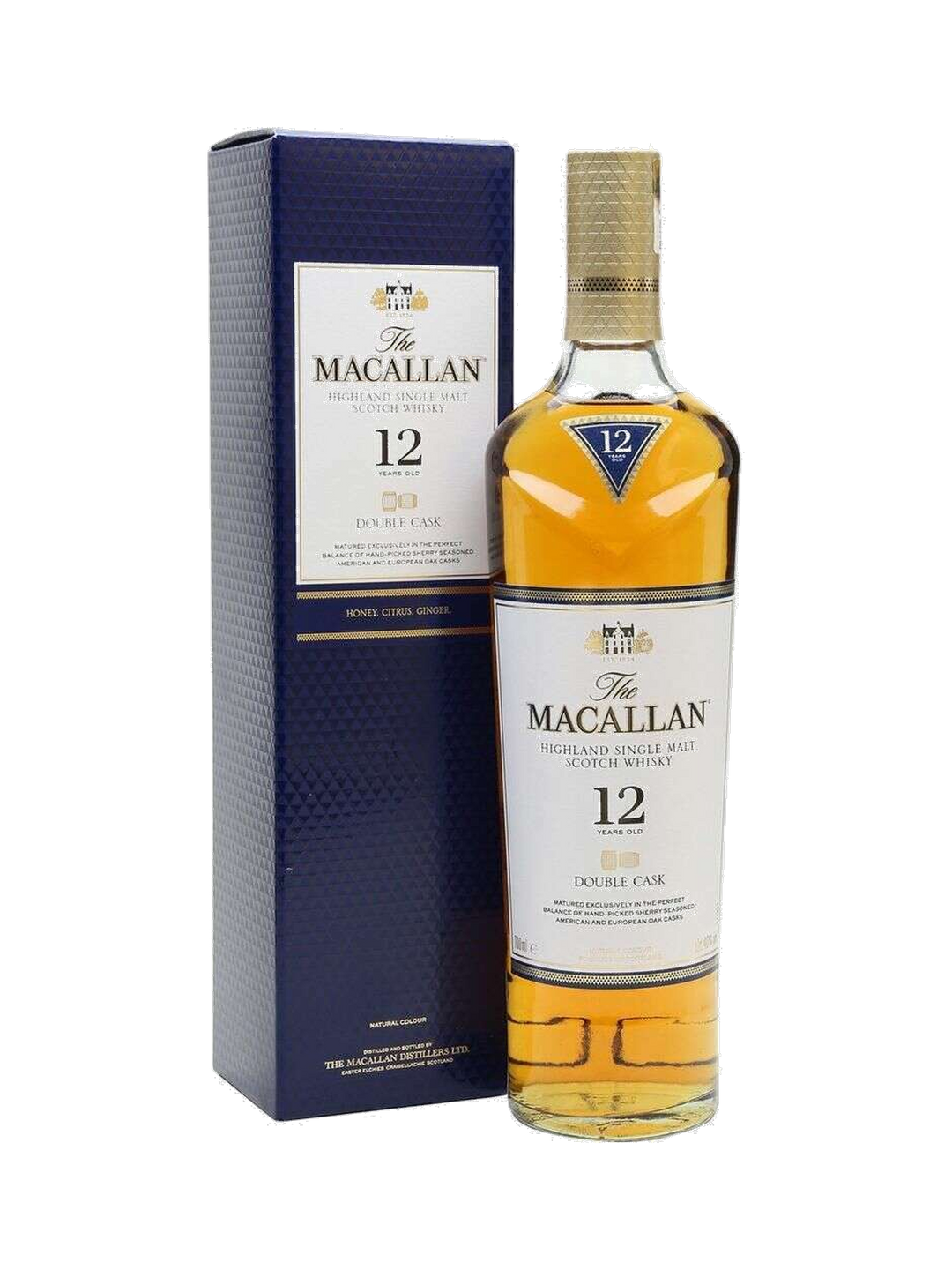 Macallan Double Cask Scotch Single Malt 12 Year, $88.99 — normalized editorial product photo, Bourbon Central