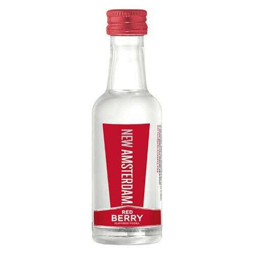 New Amsterdam Vodka Red Berry 12 x 50ml | Mini Alcohol Bottles:Bourbon Central