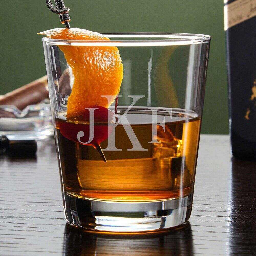 Oakhill Monogram Engraved Rocks Whiskey Glass:Bourbon Central