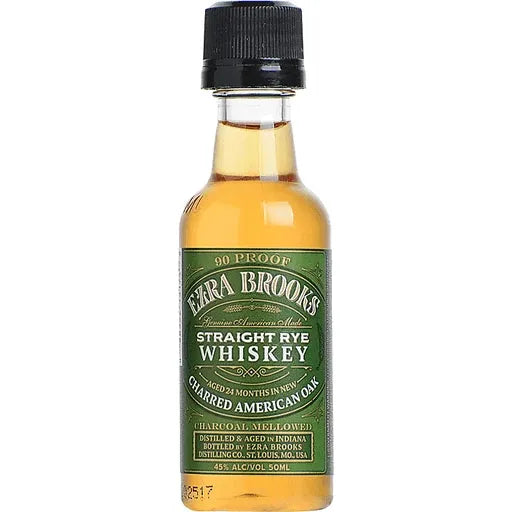 Ezra Brooks Straight Rye Whiskey 10 x 50ml | Mini Alcohol Bottles:Bourbon Central