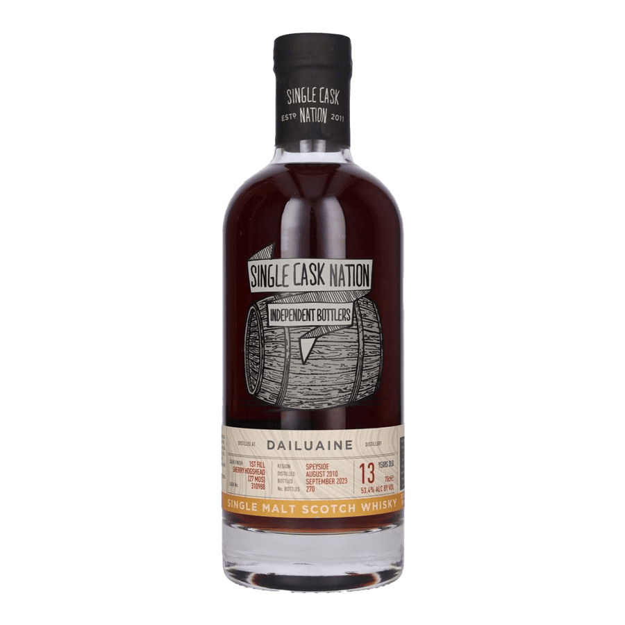 Single Cask Nation 13 Year Old 2010 Speyside Dailuaine 1st Fill Sherry Hogshead Cask NO. 310968 Single Malt Scotch - Bourbon Central