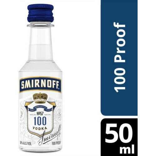 Smirnoff Vodka 100 Proof 10 x 50ml | Mini Alcohol Bottles:Bourbon Central