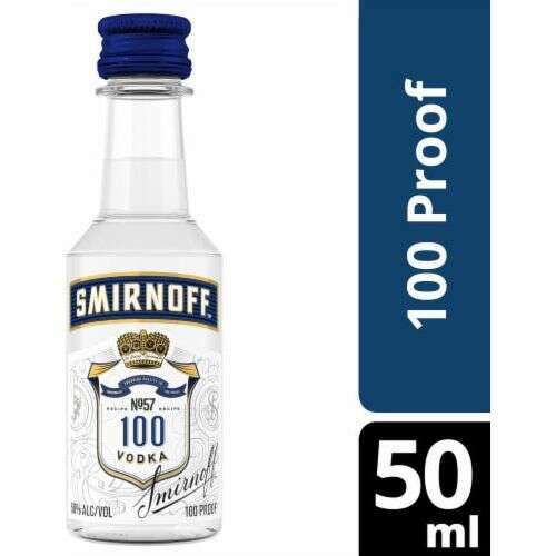 Smirnoff Vodka 100 Proof 10 x 50ml | Mini Alcohol Bottles