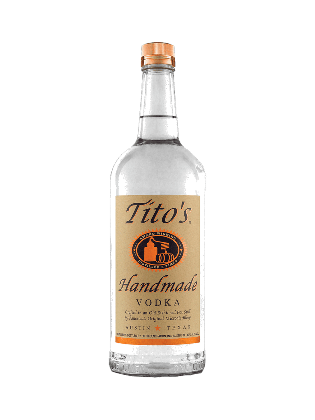 Tito's Handmade Vodka, $24.99 — normalized editorial product photo, Bourbon Central