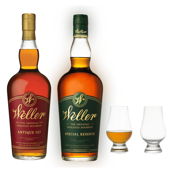 Weller 107 Antique, Weller Special Reserve Bourbon & Glencairn Glass Set