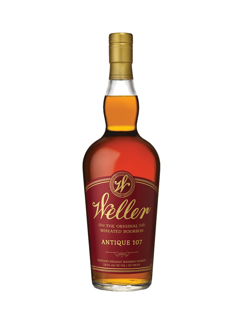 Weller Antique 107 Wheated Bourbon Whiskey, $134.99 — premium bourbon gift pick, normalized editorial product photo, Bourbon Central