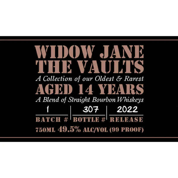 Widow Jane The Vaults 14 Years Old Bourbon