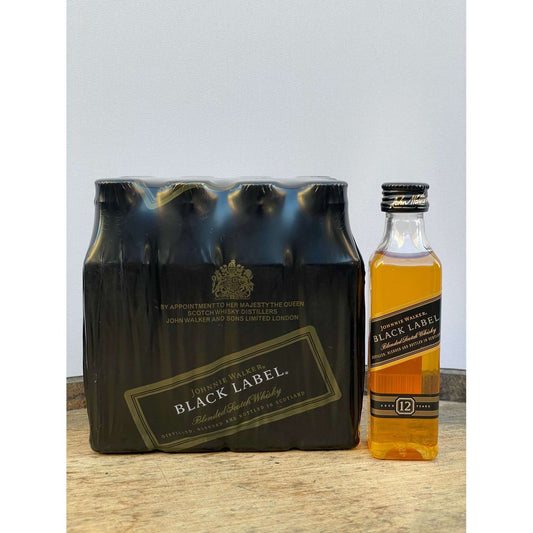 Johnnie Walker Black Label Blended Scotch 12 x 50 ml | Mini Alcohol Bottles:Bourbon Central