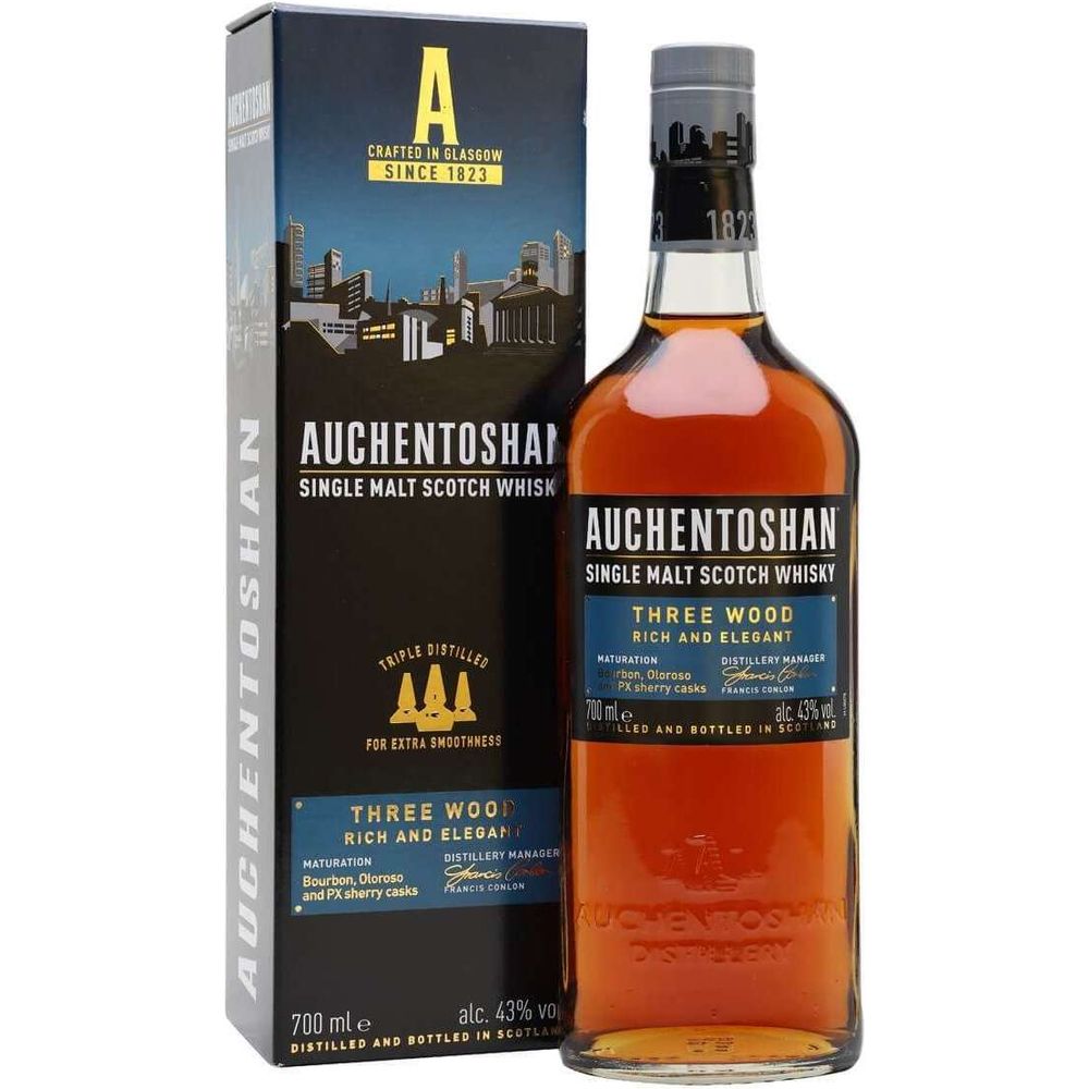Auchentoshan Three Wood Single Malt Scotch Whisky - Bourbon Central