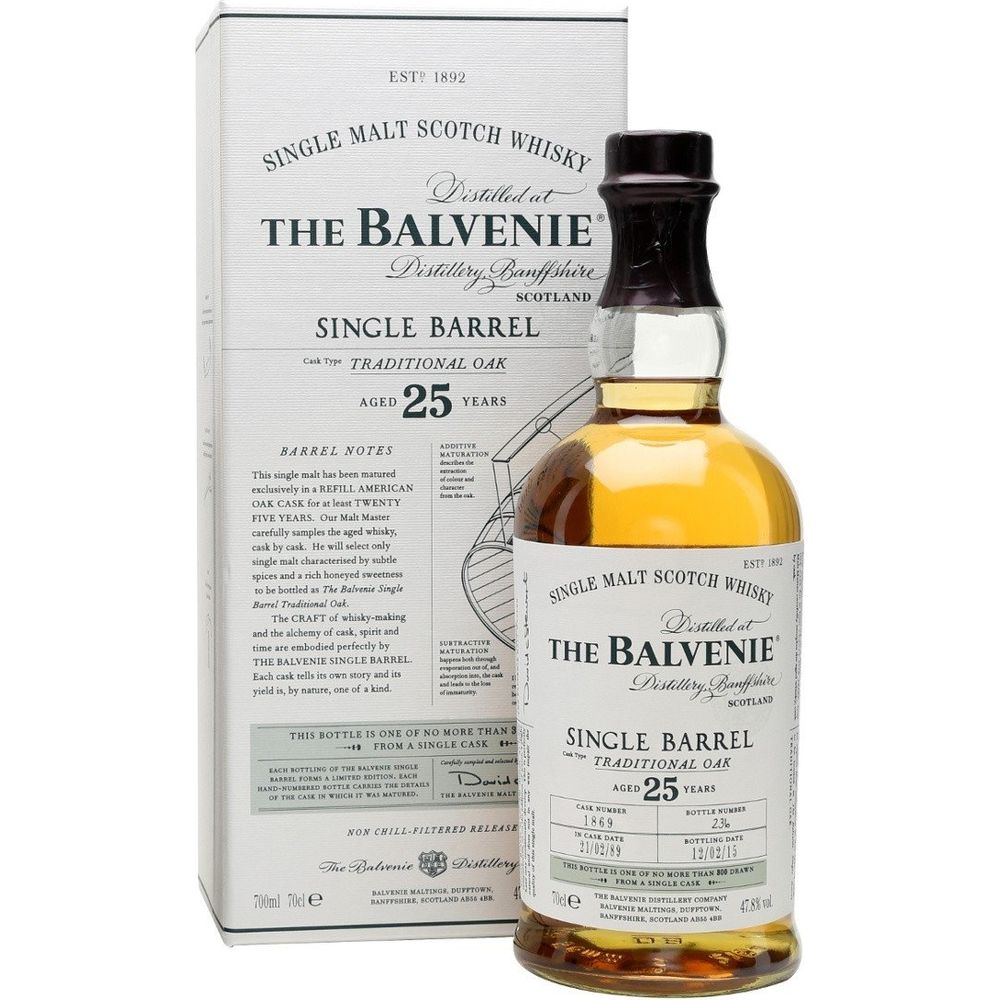 The Balvenie Scotch Single Malt 25 Year Single Barrel - Bourbon Central