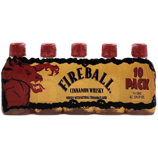 Fireball Cinnamon Whiskey 10 x 50ml | Mini Alcohol Bottles:Bourbon Central